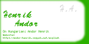 henrik andor business card